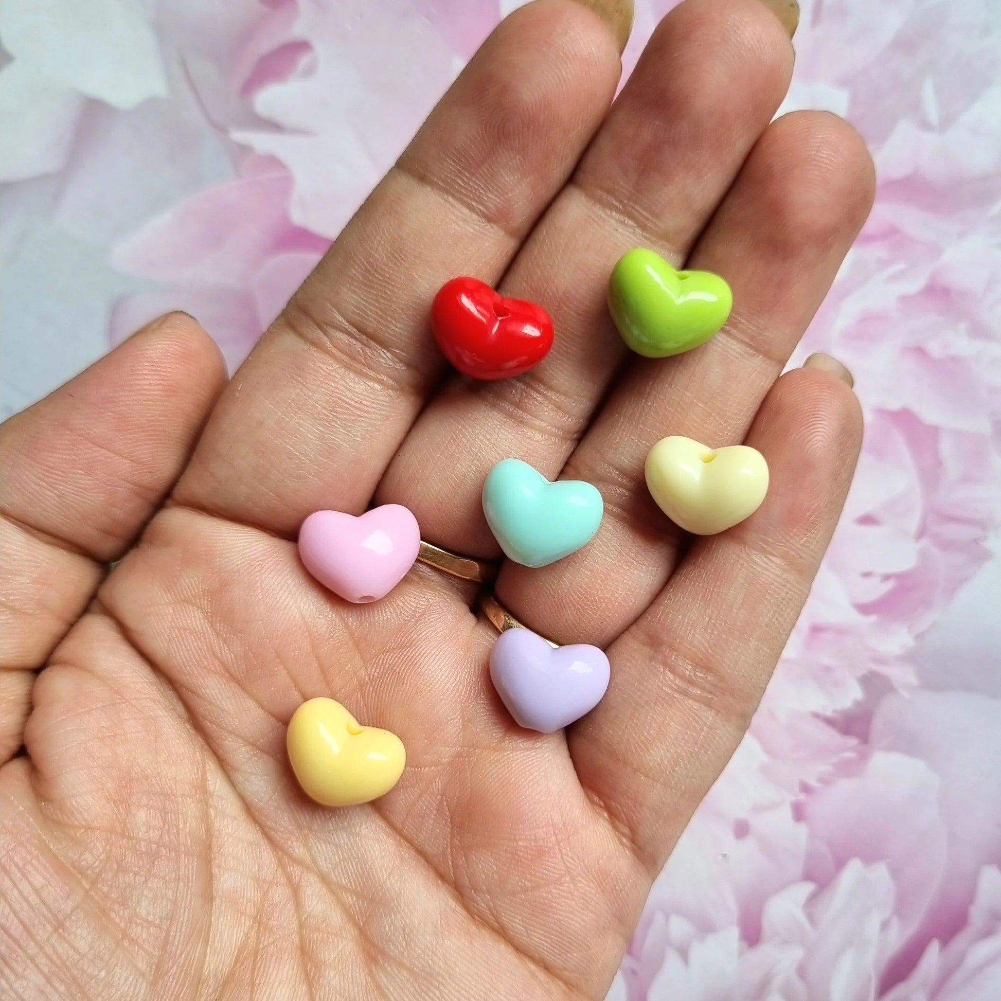Multicolor Heart Beads