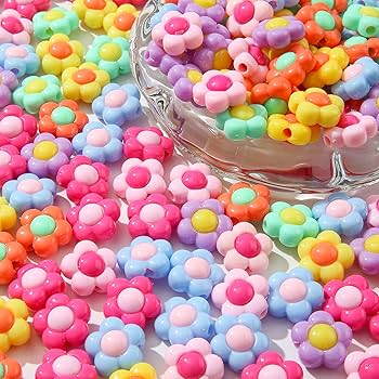 Multicolor Daisy Flower Beads