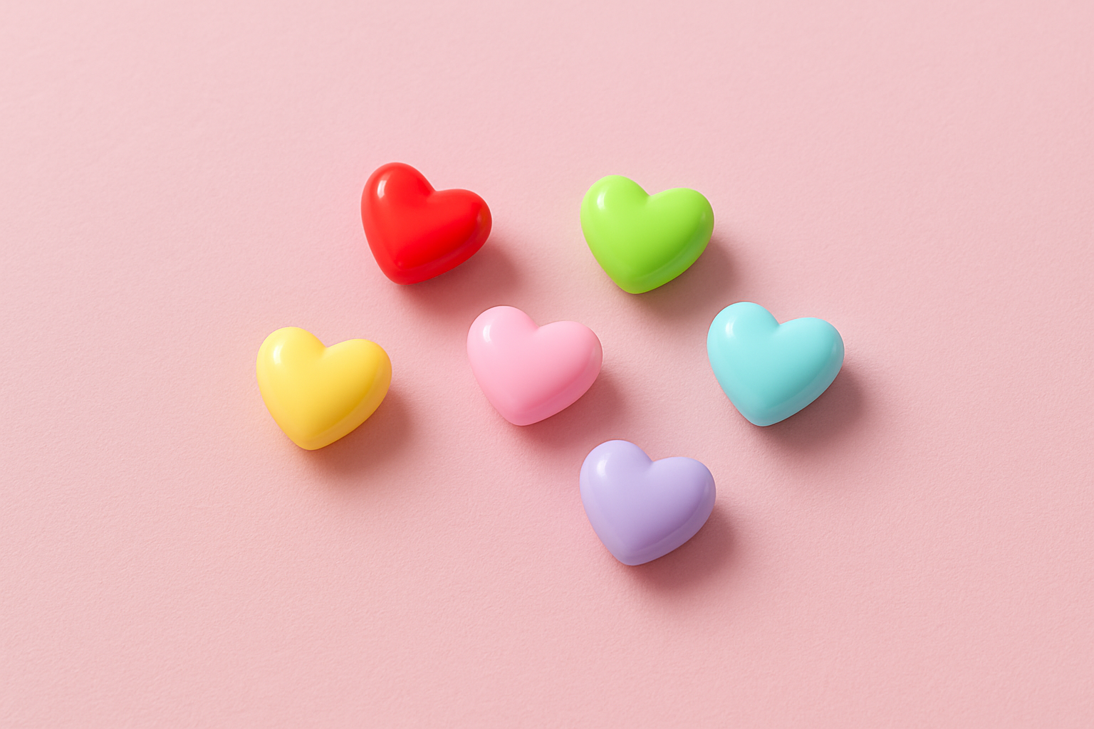 Multicolor Heart Beads