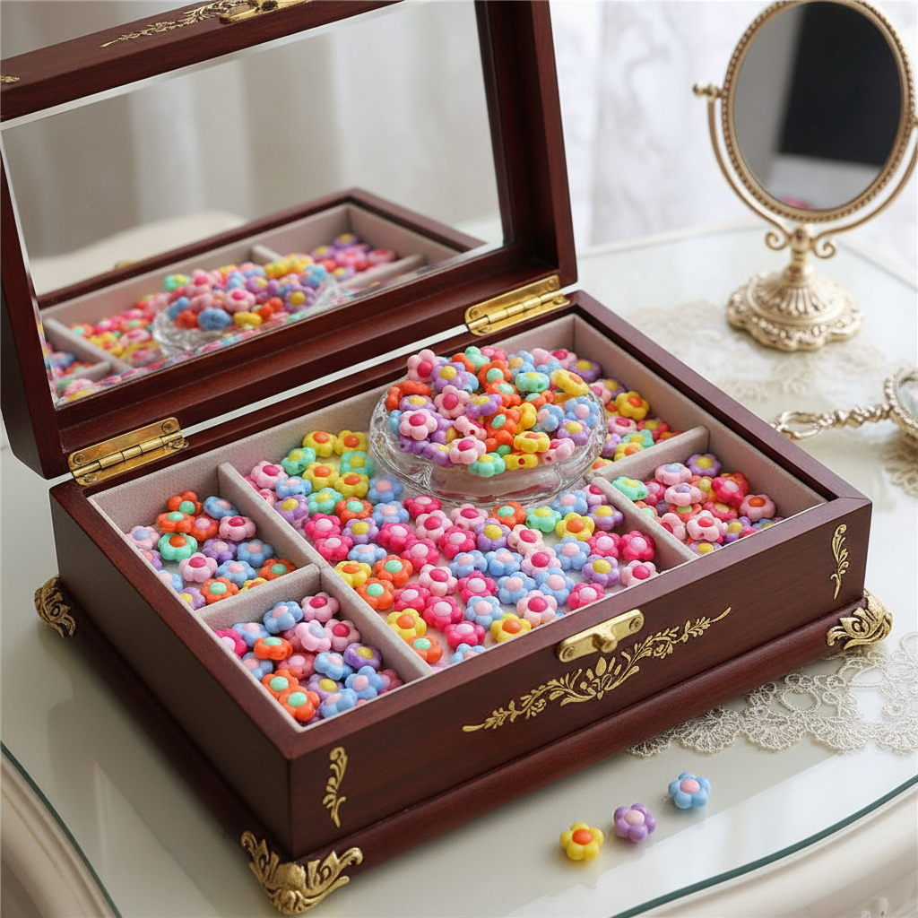 Multicolor Daisy Flower Beads