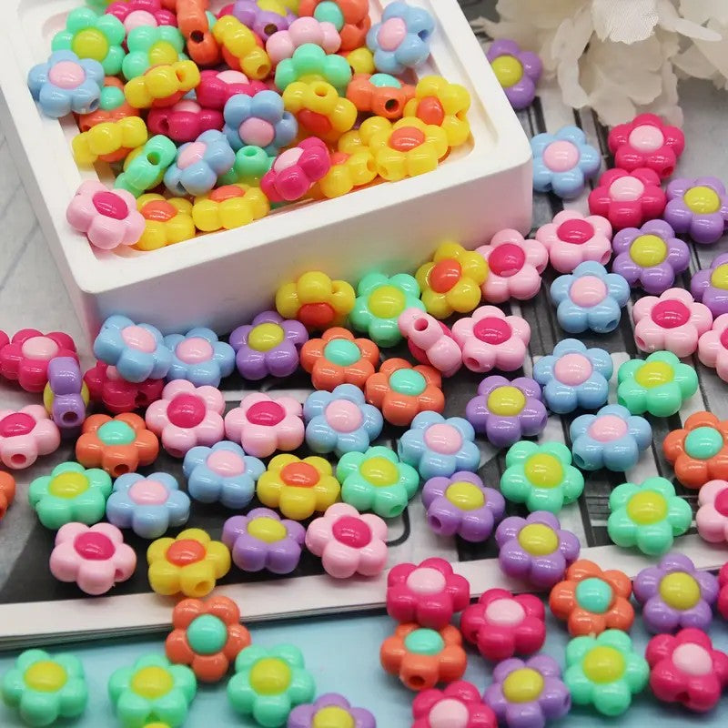 Multicolor Daisy Flower Beads